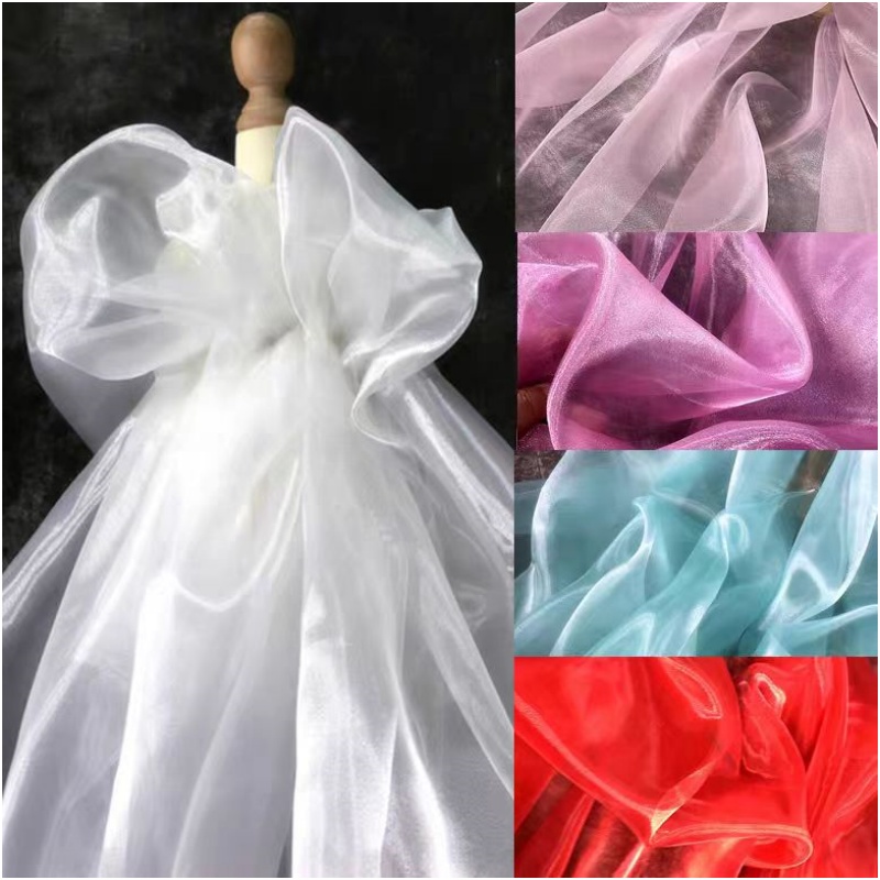 100% Polyester Crystal Organza Fabric