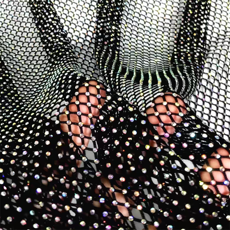 Rhinestone Fishnet Tela