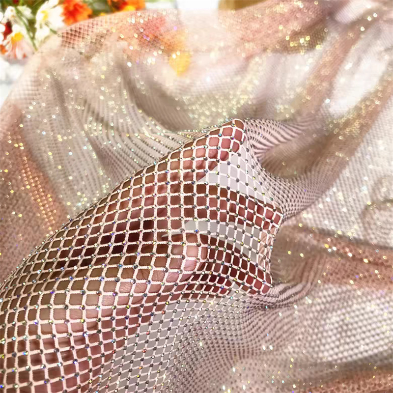 Rhinestone Fish Net Tela